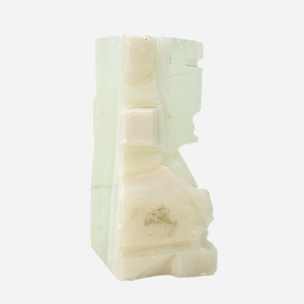Vintage Hand Carved Onyx TIKI Aztec Mayan God Handmade Lucid Stone Bookend - Picture 4 of 15